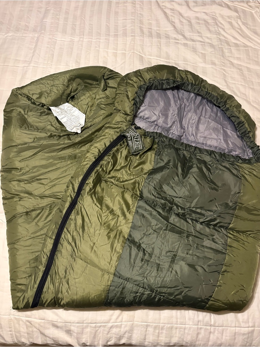 Olive Green Polyester Shell Quilted Mummy Bag by Wenzel 30 degree